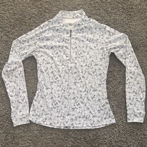 Greg Norman Collection White and Gray Quarter-Zip Pullover